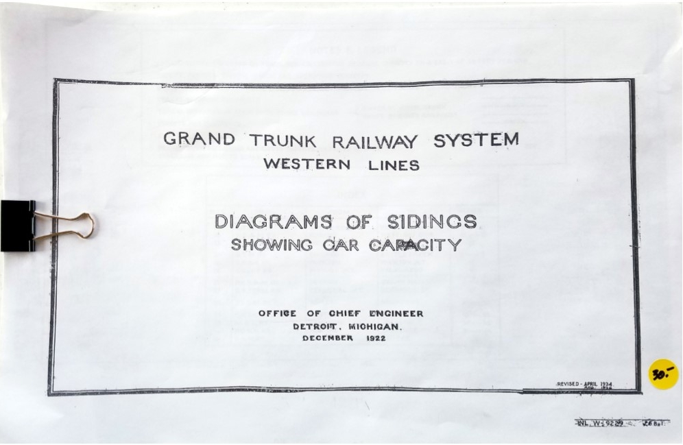 Grand Trunk Western 1922 Track Charts